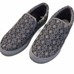 ZULA Slip On Gray Sparkly Loafers Shoes Size 7